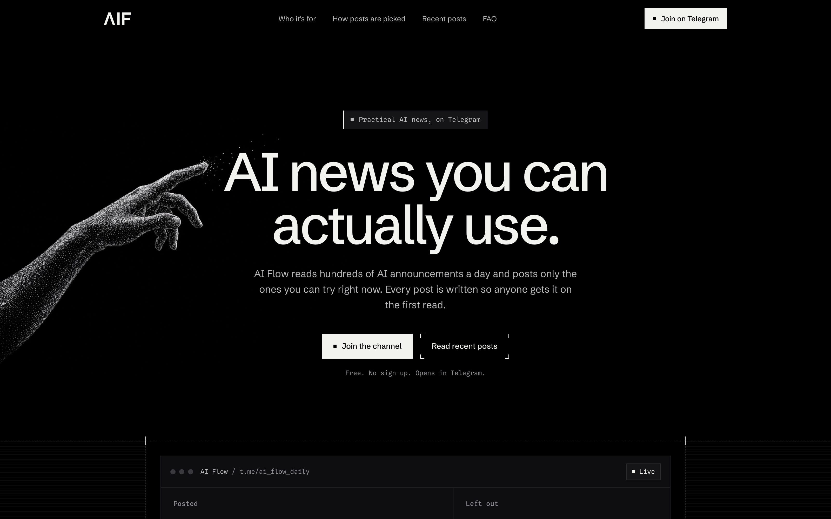 AI Flow demo site homepage