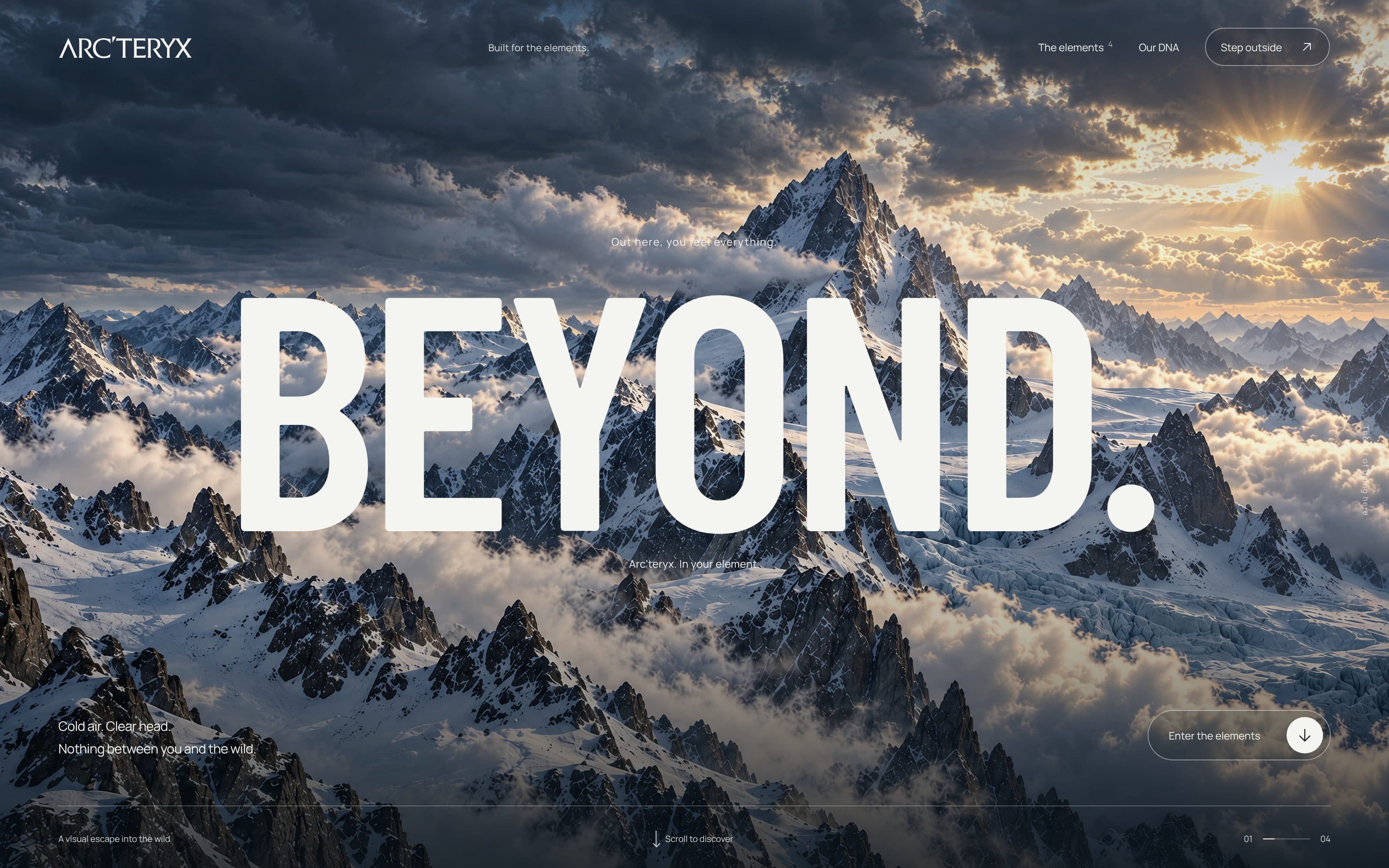 Arc’teryx demo site homepage
