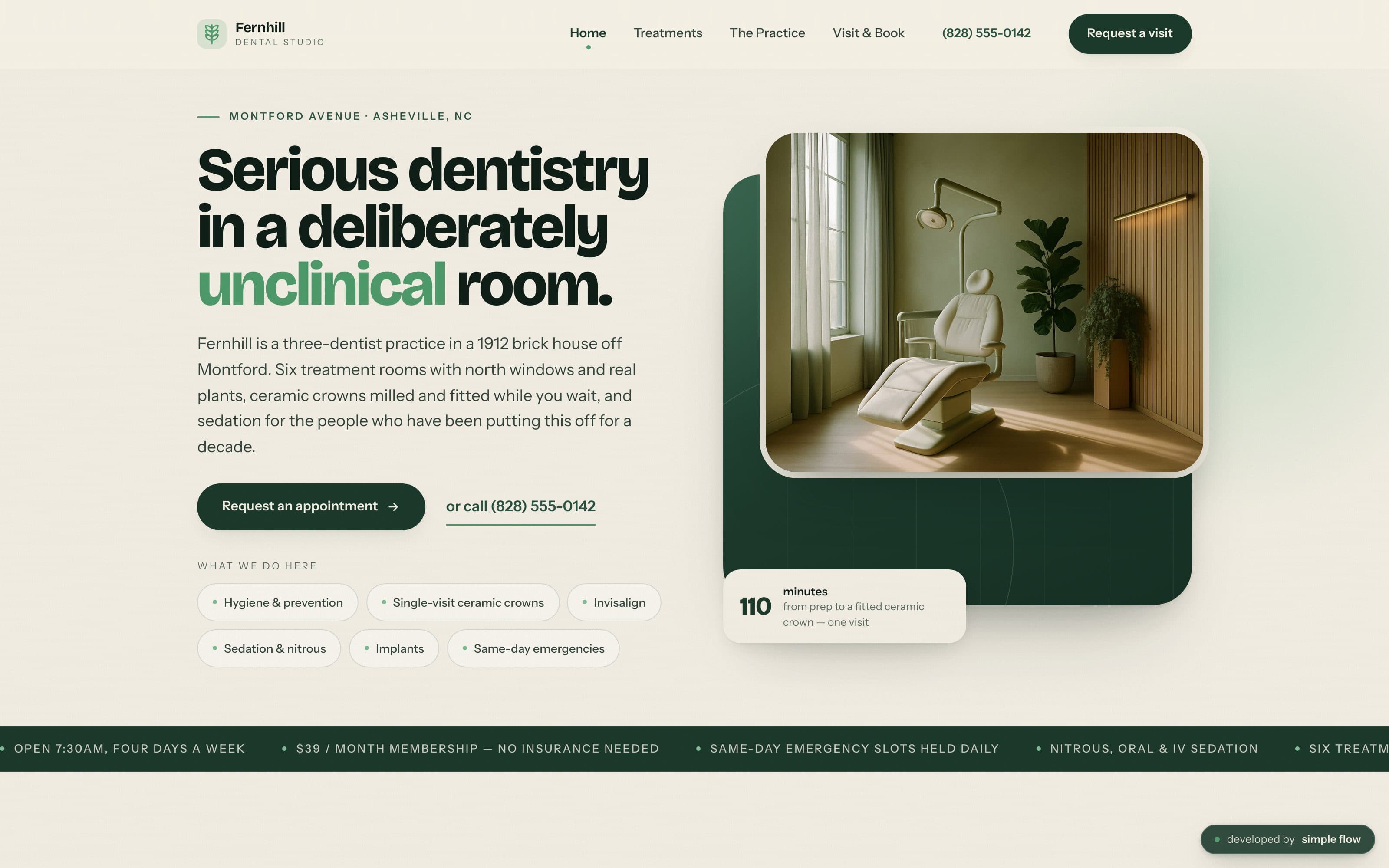 Fernhill demo site homepage