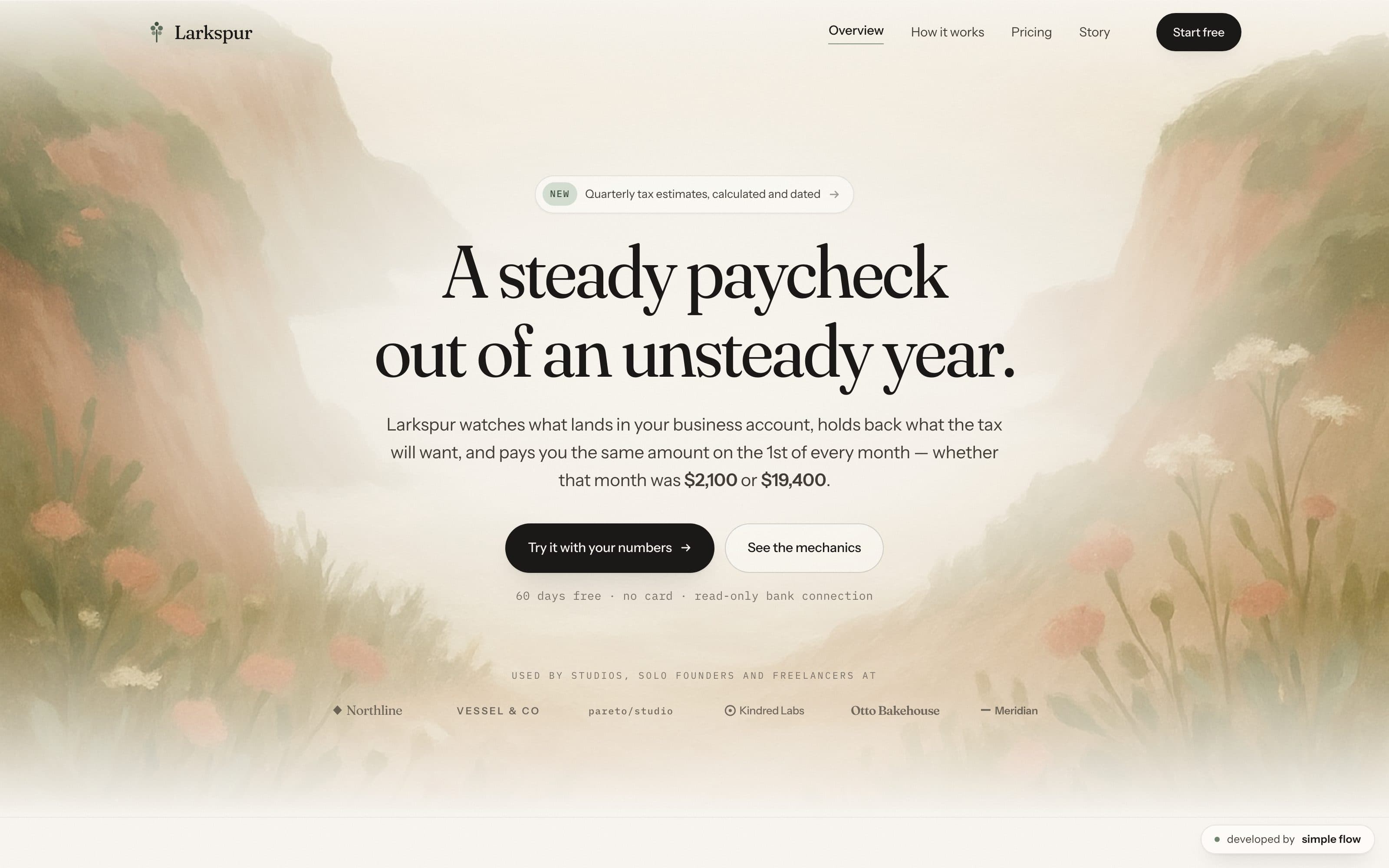 Larkspur demo site homepage