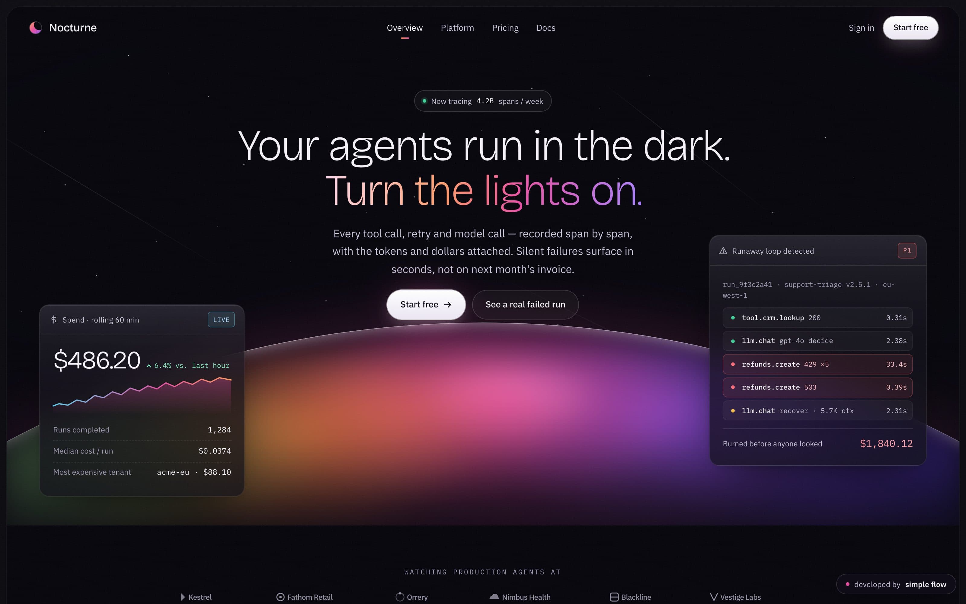 Nocturne demo site homepage