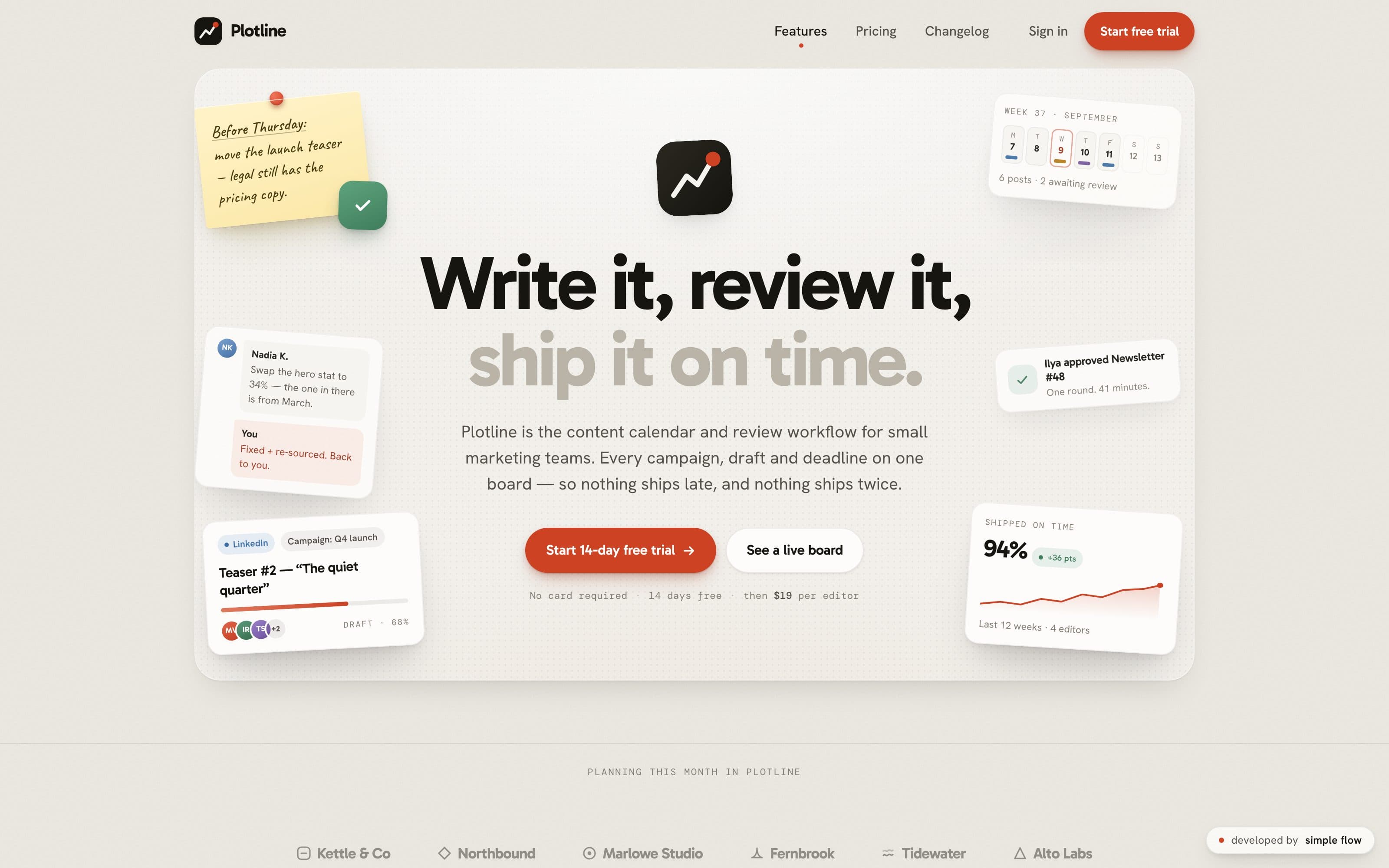 Plotline demo site homepage