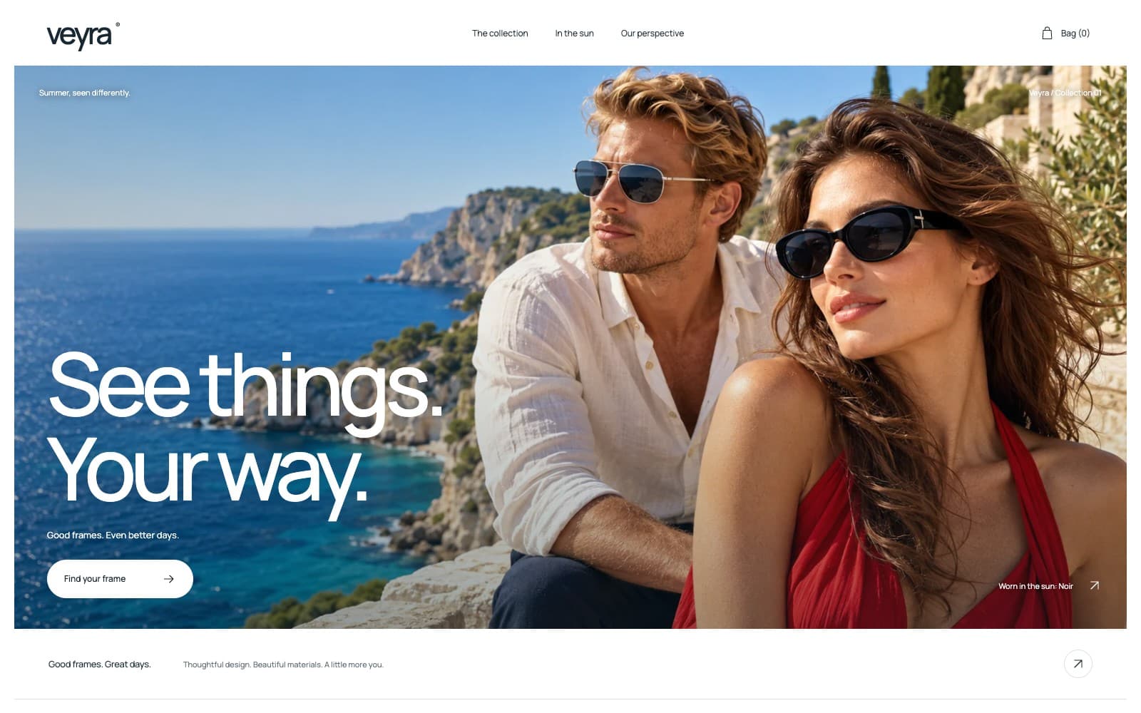 Veyra demo site homepage